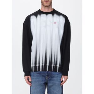 Relaxed Fit Crewneck Cotton Sweatshirt Diesel With Abstract Logo Print
